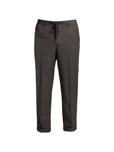 Peserico Drawstring Turn-up Trousers In Gray