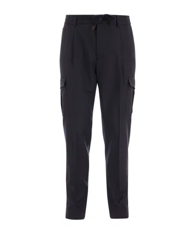 Peserico Drawstring-waist Tapered Trousers In Black
