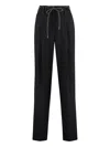 Peserico Drawstring-waist Trousers In Black