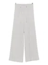 Peserico Wide-leg Pants With Elastic Waistband In Gray