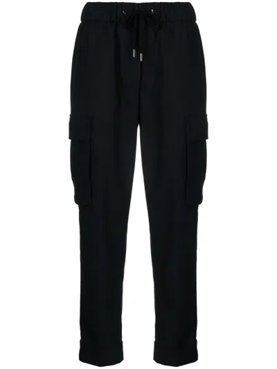 Peserico Drawstring-waistband Cropped Track Pants In Black