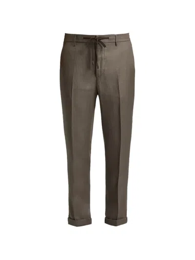 Peserico Drawstring-waist Tailored Trousers In Brown