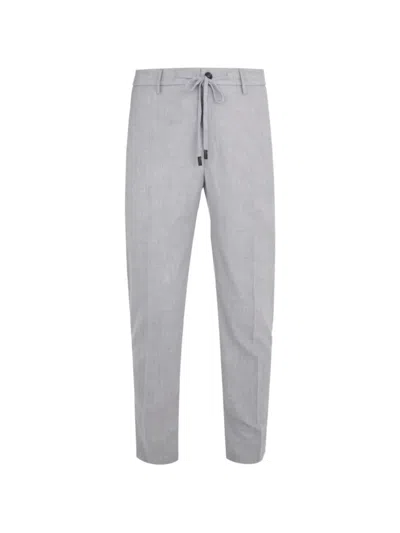 Peserico Drawstring-waistband Tailored Trousers In Gray