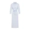 Peserico Chemisier Linen Midi Shirt Dress In White