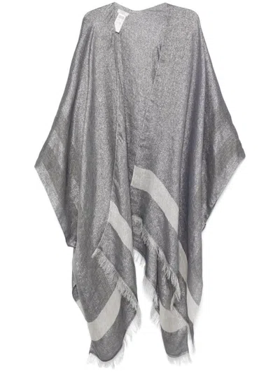 Peserico Lurex Cardi-coat In Gray