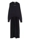 Peserico Panelled Midi Dress In Black