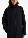 Peserico Drop-shoulder Funnel-neck Coat In Black