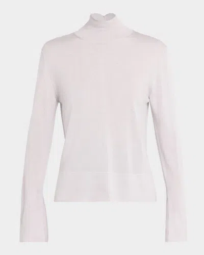 Peserico Drop-shoulder Turtleneck Sweater In Pink