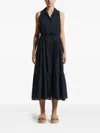 Peserico Easy Tiered Midi Dress In Blue
