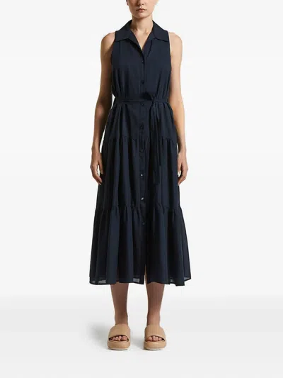 Peserico Easy Tiered Midi Dress In Blue
