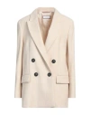 Peserico Easy Woman Blazer Beige Size 6 Wool, Polyester, Viscose, Polyamide, Elastane