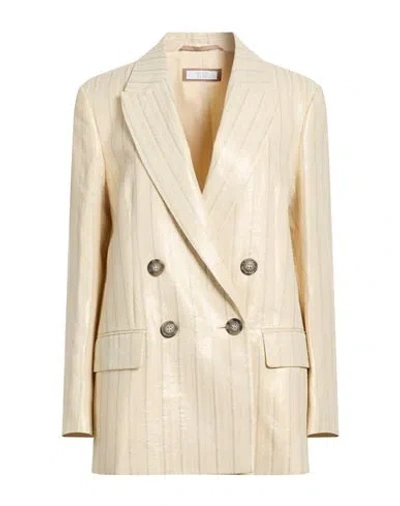 Peserico Easy Woman Blazer Beige Size 6 Linen, Cotton, Polyester, Polyamide In Neutral