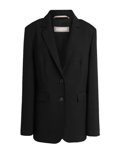 Peserico Easy Woman Blazer Black Size 10 Polyester, Viscose, Cotton, Elastane In Black