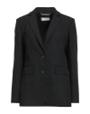Peserico Easy Woman Blazer Charcoal Size 6 Polyester, Viscose, Cotton, Elastane In Black