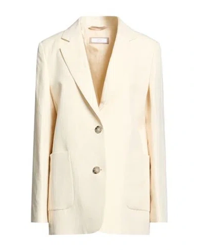 Peserico Easy Woman Blazer Cream Size 6 Linen, Viscose In Neutral