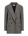Peserico Easy Woman Blazer Grey Size 6 Wool, Polyester, Viscose, Polyamide, Elastane In Gray