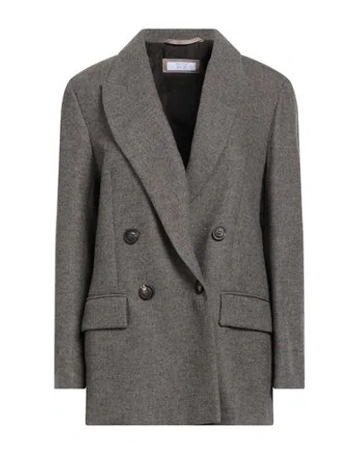 Peserico Easy Woman Blazer Grey Size 6 Wool, Polyester, Viscose, Polyamide, Elastane In Gray