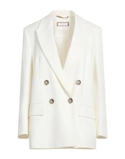 Peserico Easy Woman Blazer Ivory Size 6 Linen, Viscose, Elastane In White