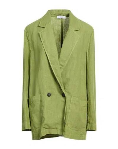 Peserico Easy Woman Blazer Light Green Size 6 Linen