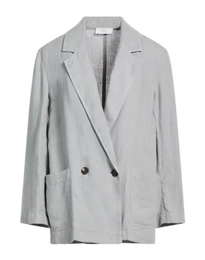 Peserico Easy Woman Blazer Light Grey Size 4 Linen In Gray
