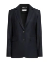 Peserico Easy Woman Blazer Midnight Blue Size 6 Virgin Wool, Polyester, Polyamide, Elastane In Black