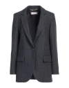 Peserico Easy Peserico Woman Blazer Midnight Blue Size 4 Wool, Polyester, Viscose, Polyamide, Elastane