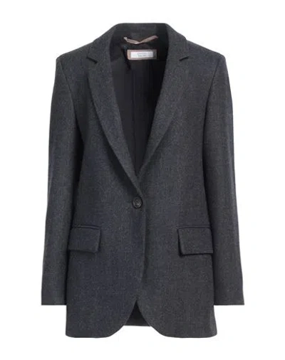 Peserico Easy Peserico Woman Blazer Midnight Blue Size 4 Wool, Polyester, Viscose, Polyamide, Elastane In Blue