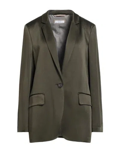 Peserico Easy Woman Blazer Military Green Size 10 Acetate, Viscose