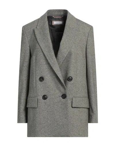 Peserico Easy Woman Blazer Military Green Size 6 Wool, Polyester, Polyamide, Silk, Elastane