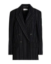 Peserico Easy Woman Blazer Navy Size 6 Virgin Wool, Elastane In Navy Blue