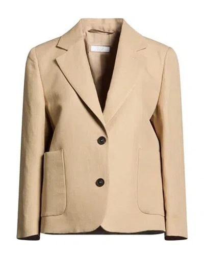 Peserico Easy Woman Blazer Sand Size 6 Linen, Viscose In Gray