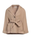 Peserico Easy Woman Blazer Sand Size 6 Linen, Viscose, Cotton, Polyester, Polyamide In Beige