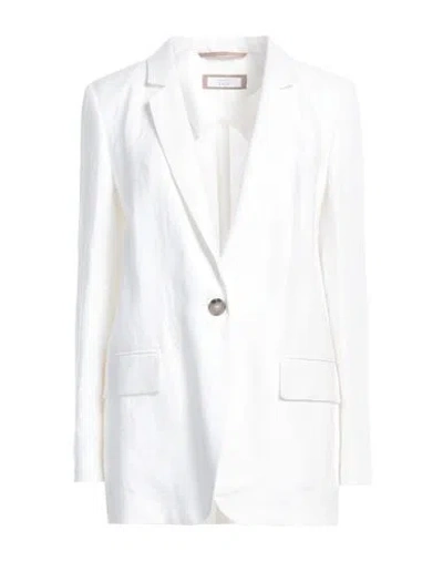 Peserico Easy Woman Blazer White Size 10 Linen In White