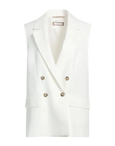 Peserico Easy Woman Blazer White Size 8 Linen