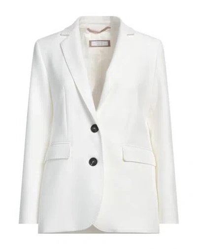 Peserico Easy Woman Blazer White Size 8 Polyester, Viscose, Cotton, Elastane In White