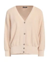 Shop Peserico Easy Woman Cardigan Beige Size 16 Cotton