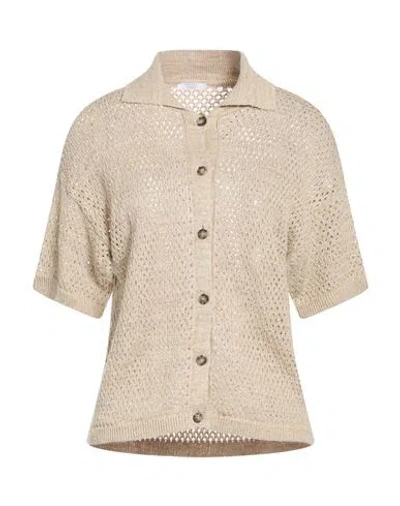 Peserico Easy Woman Cardigan Beige Size 6 Linen, Cotton In Neutral