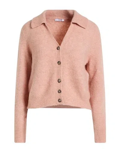 Peserico Easy Woman Cardigan Blush Size 6 Alpaca Wool, Polyamide, Wool, Elastane In Pink