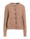 Peserico Easy Woman Cardigan Camel Size 10 Alpaca Wool, Polyamide, Wool, Elastane In Brown