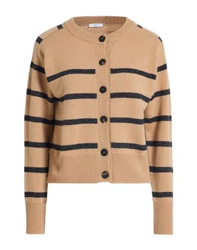 Peserico Easy Woman Cardigan Camel Size 6 Merino Wool, Wool, Cashmere, Polyester In Brown