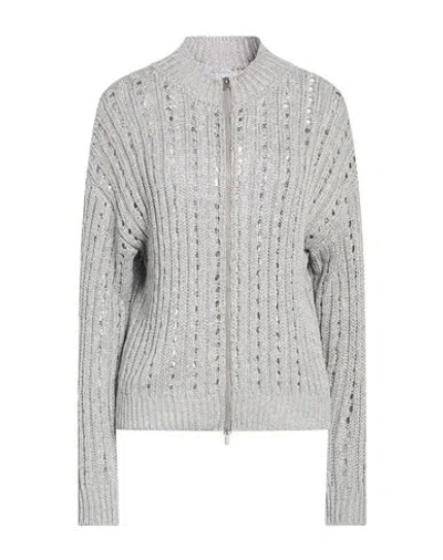 Peserico Easy Woman Cardigan Grey Size 6 Viscose, Polyester In Gray