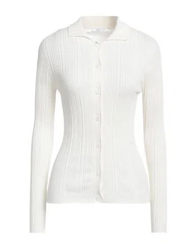 Peserico Easy Woman Cardigan Ivory Size 6 Cotton In White