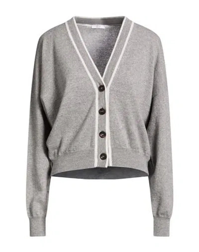 Peserico Easy Woman Cardigan Light Grey Size 6 Wool, Cashmere In Gray