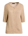 Peserico Easy Woman Cardigan Sand Size 14 Cotton, Polyester In Brown