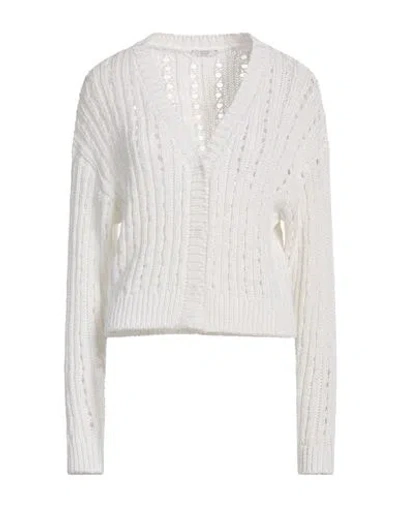 Peserico Easy Woman Cardigan White Size 6 Rayon, Polyester