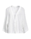 Peserico Easy Woman Cardigan White Size 8 Viscose, Polyester, Cotton, Linen