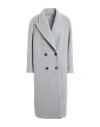 Peserico Easy Woman Coat Grey Size 6 Wool In Gray