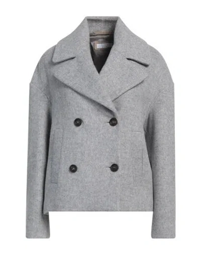 Peserico Easy Woman Coat Light Grey Size 6 Wool, Viscose, Polyamide