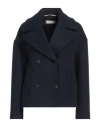Peserico Easy Woman Coat Midnight Blue Size 8 Wool, Viscose, Polyamide