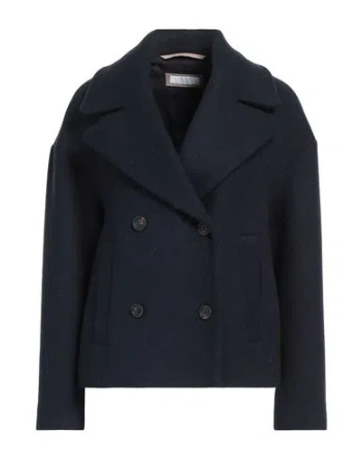 Peserico Easy Woman Coat Midnight Blue Size 8 Wool, Viscose, Polyamide In Blue